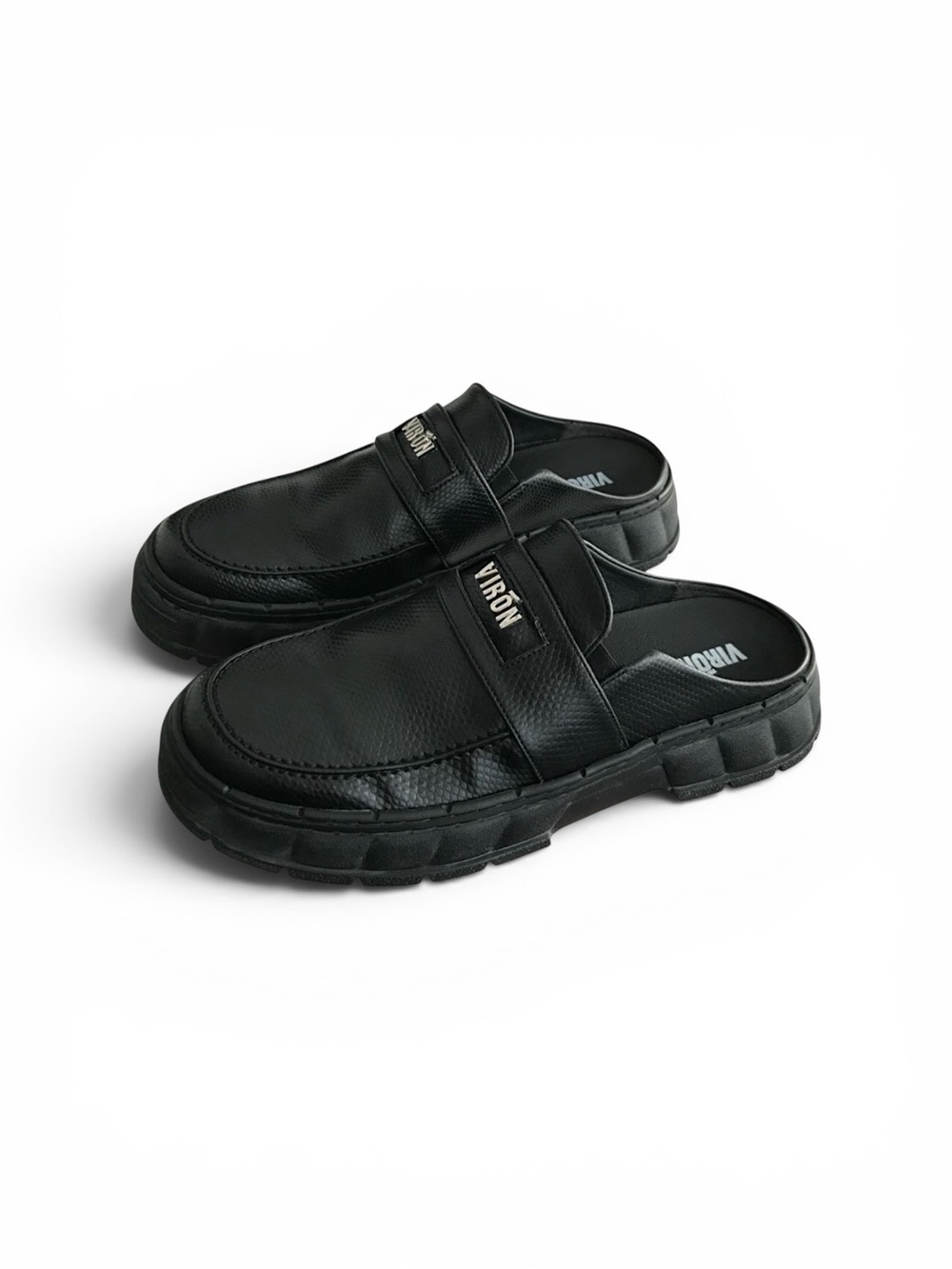 VIRÓN 1969 Mamba Snake Embossed Slip On Black Loafers Size EU 41 | M 8.5 | W 11